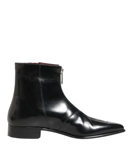 Dolce & Gabbana Black Calfskin Leather Men SHORT Boots Shoes – EU 41 | US 8 par Dolce & Gabbana | Disponible sur Sandy Store ByNet