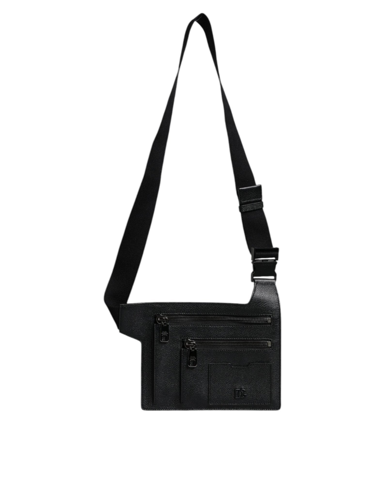 Dolce & Gabbana Black Calfskin Leather Messenger Crossbody Bag - Sandy Store ByNet