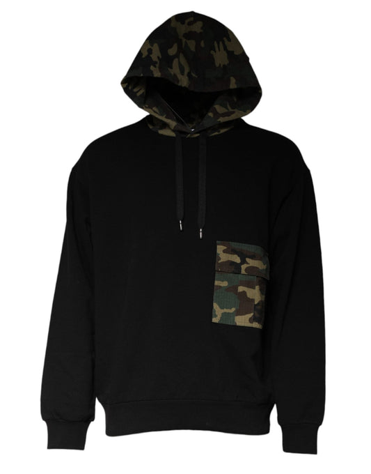 Dolce & Gabbana Black Camouflage Hooded Sweatshirt Sweater – IT50 | L par Dolce & Gabbana | Disponible sur Sandy Store ByNet