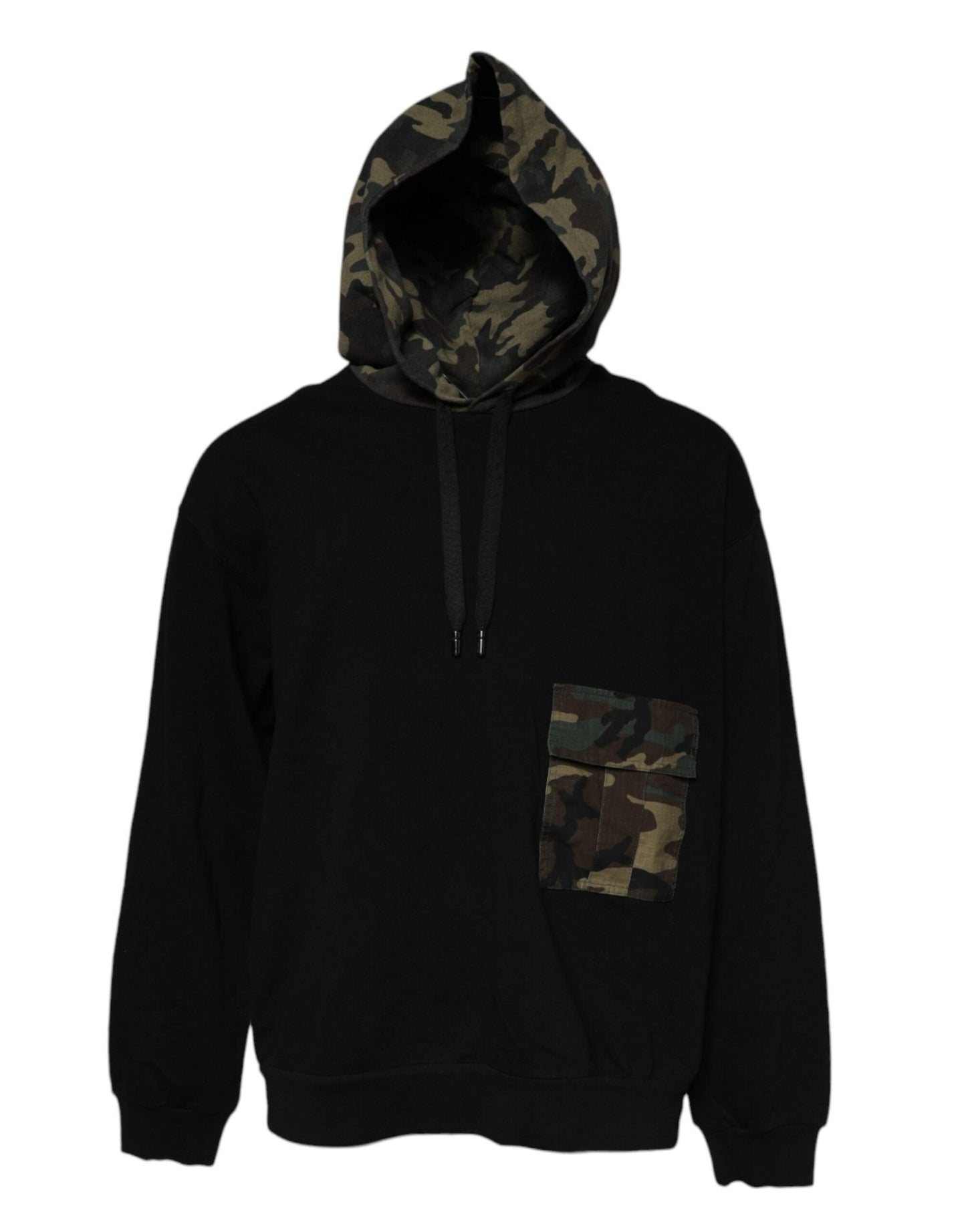 Dolce & Gabbana Black Camouflage Hooded Sweatshirt Sweater – IT56 | XXL par Dolce & Gabbana | Disponible sur Sandy Store ByNet