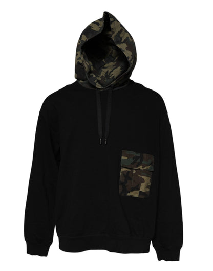 Dolce & Gabbana Black Camouflage Hooded Sweatshirt Sweater – IT56 | XXL par Dolce & Gabbana | Disponible sur Sandy Store ByNet