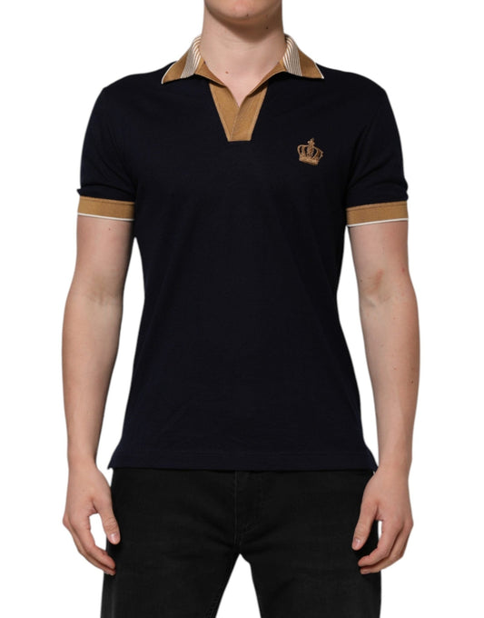 Dolce & Gabbana Black Cashmere Crown Logo Men Polo T-shirt – IT46 | S par Dolce & Gabbana | Disponible sur Sandy Store ByNet
