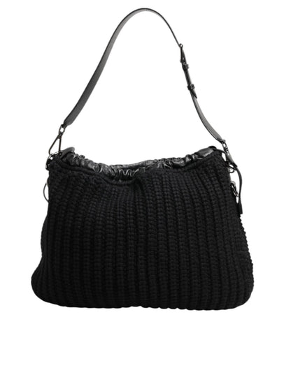 Dolce & Gabbana Black Cashmere Knitted Leather Shoulder Women Borse Bag – par Dolce & Gabbana | Disponible sur Sandy Store ByNet