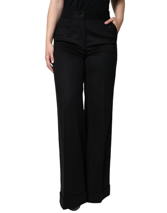 Dolce & Gabbana Black Cashmere Mid Waist Women Boot Cut Pants – IT40|S par Dolce & Gabbana | Disponible sur Sandy Store ByNet