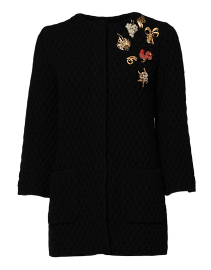 Dolce & Gabbana Black Cashmere Quilted Embellished Jacket – IT36|XXS par Dolce & Gabbana | Disponible sur Sandy Store ByNet