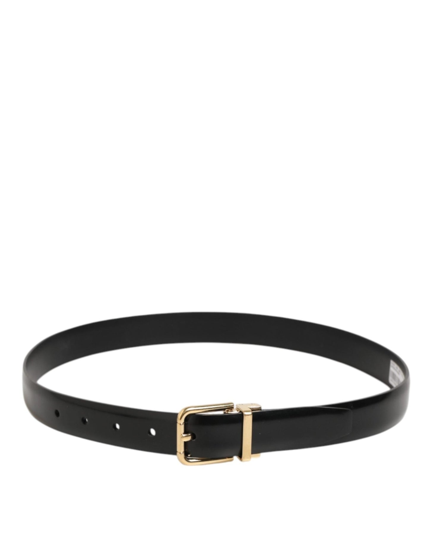 Dolce & Gabbana Black Classic Leather Gold - Tone Buckle Belt – 80 cm / 32 Inches par Dolce & Gabbana | Disponible sur Sandy Store ByNet