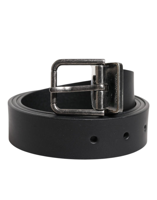 Dolce & Gabbana Black Classic Leather Metal Buckle Belt – 95 cm / 38 Inches par Dolce & Gabbana | Disponible sur Sandy Store ByNet