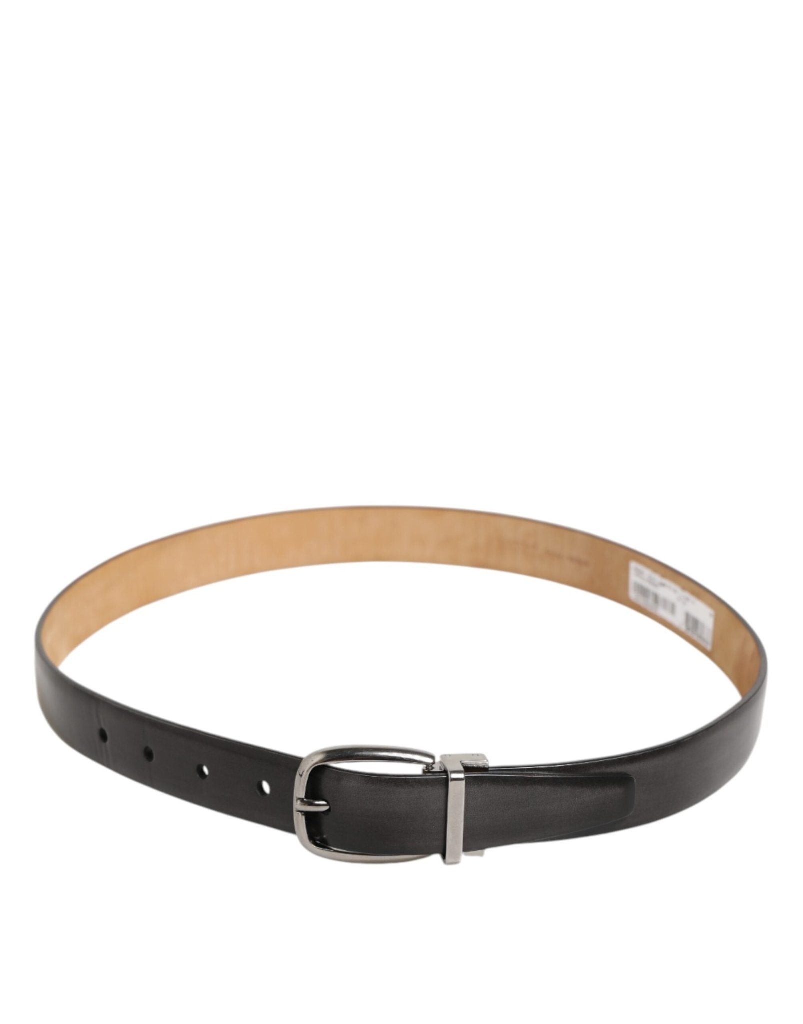 Dolce & Gabbana Black Classic Leather Silver - Tone Buckle Belt – 80 cm / 32 Inches par Dolce & Gabbana | Disponible sur Sandy Store ByNet