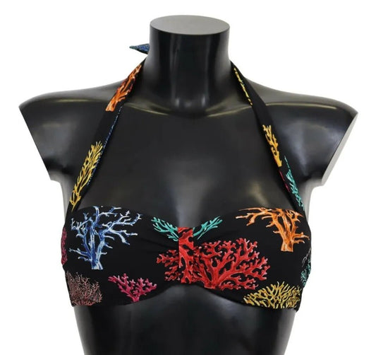 Dolce & Gabbana Black Corals Print Swimsuit Beachwear Bikini Top – IT1 | XS par Dolce & Gabbana | Disponible sur Sandy Store ByNet