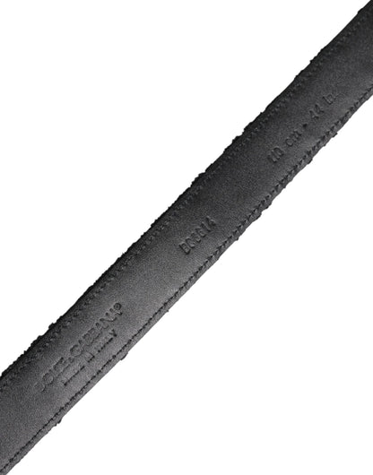 Dolce & Gabbana Black Cotton Blend Silver Metal Buckle Belt - Sandy Store ByNet