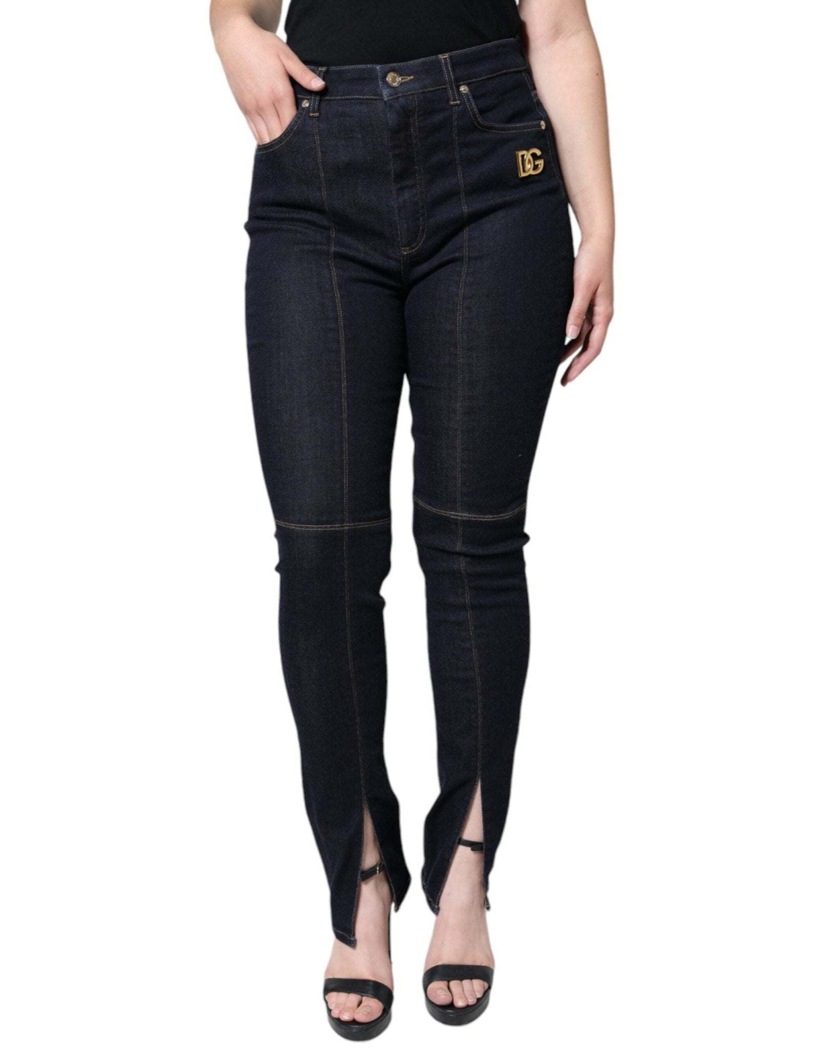 Dolce & Gabbana Black Cotton Blend Skinny Denim Jeans – IT46|XL par Dolce & Gabbana | Disponible sur Sandy Store ByNet