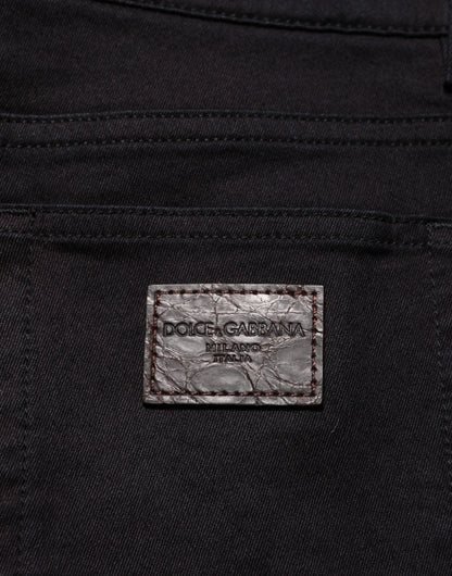 Dolce & Gabbana Black Cotton Blend Skinny Men Trouser Pants – IT46 | S par Dolce & Gabbana | Disponible sur Sandy Store ByNet