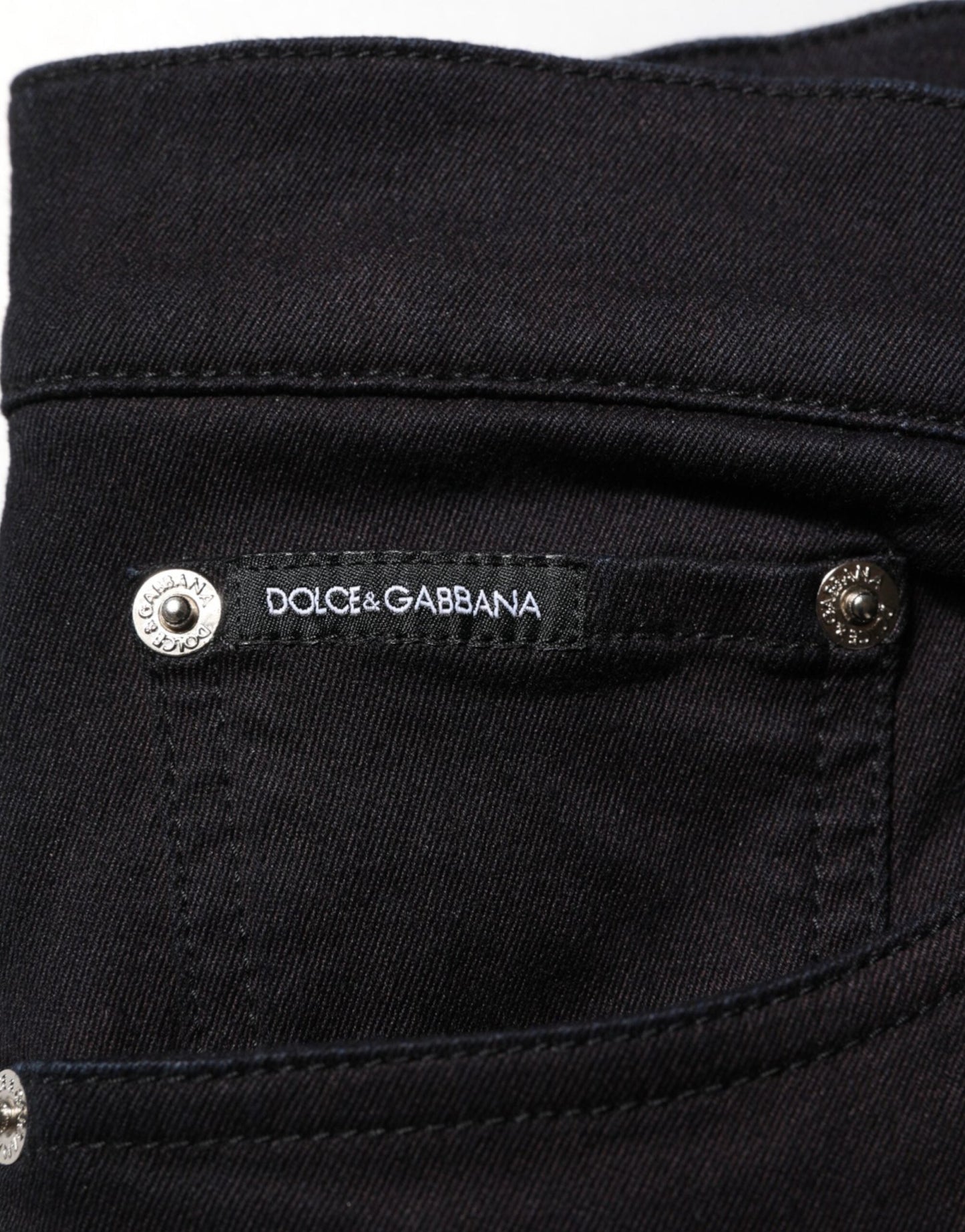 Dolce & Gabbana Black Cotton Blend Skinny Men Trouser Pants – IT46 | S par Dolce & Gabbana | Disponible sur Sandy Store ByNet