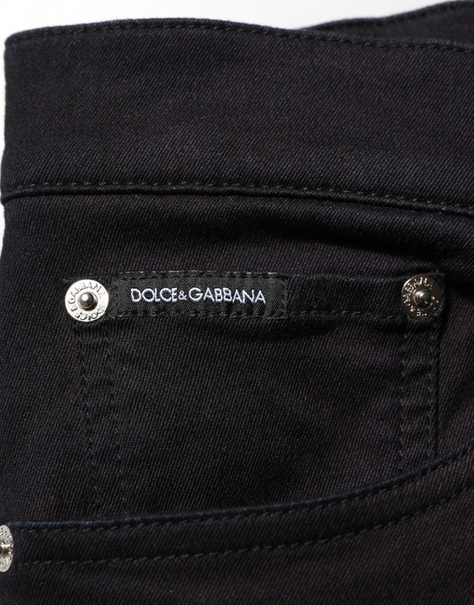 Dolce & Gabbana Black Cotton Blend Skinny Men Trouser Pants – IT46 | S par Dolce & Gabbana | Disponible sur Sandy Store ByNet