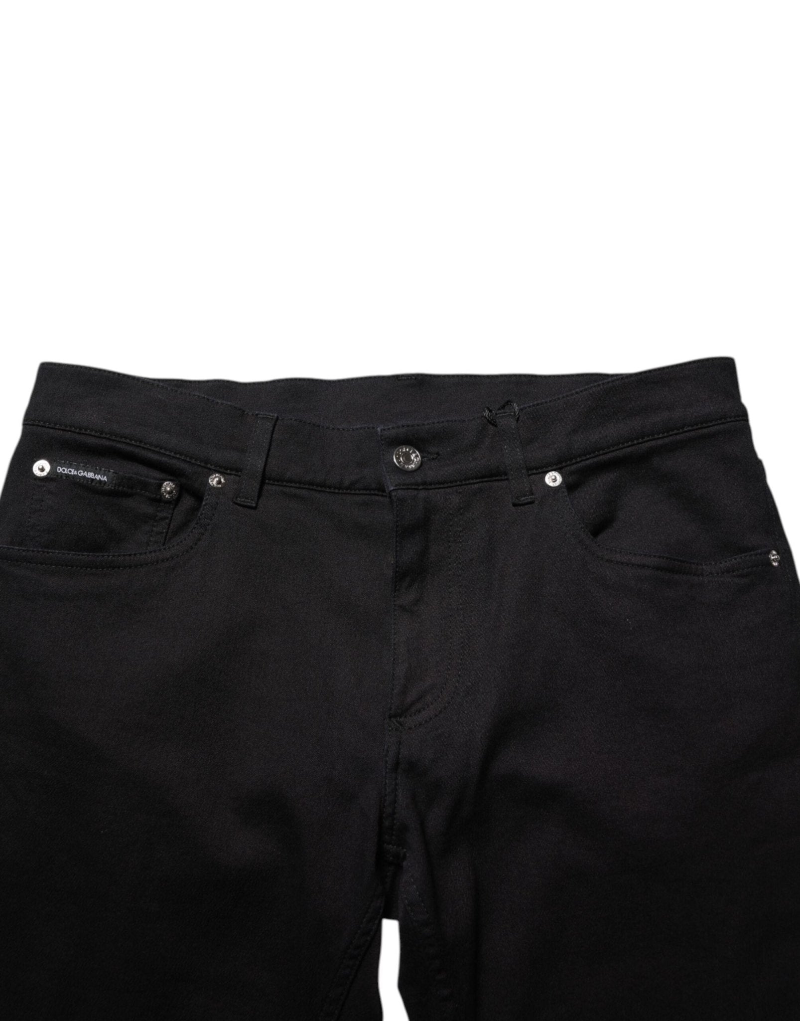 Dolce & Gabbana Black Cotton Blend Skinny Men Trouser Pants – IT46 | S par Dolce & Gabbana | Disponible sur Sandy Store ByNet