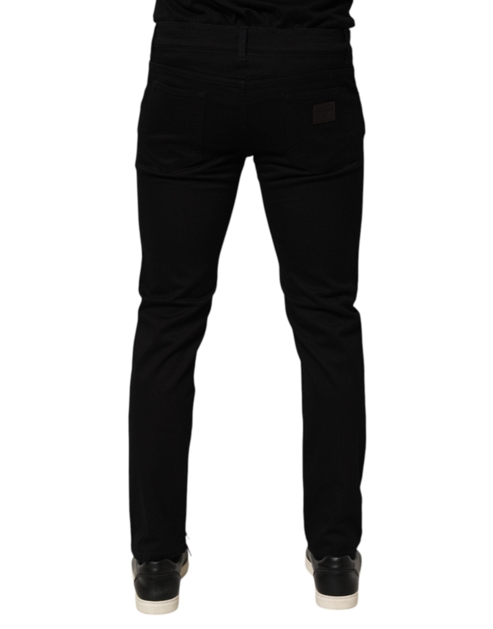 Dolce & Gabbana Black Cotton Blend Skinny Men Trouser Pants – IT46 | S par Dolce & Gabbana | Disponible sur Sandy Store ByNet