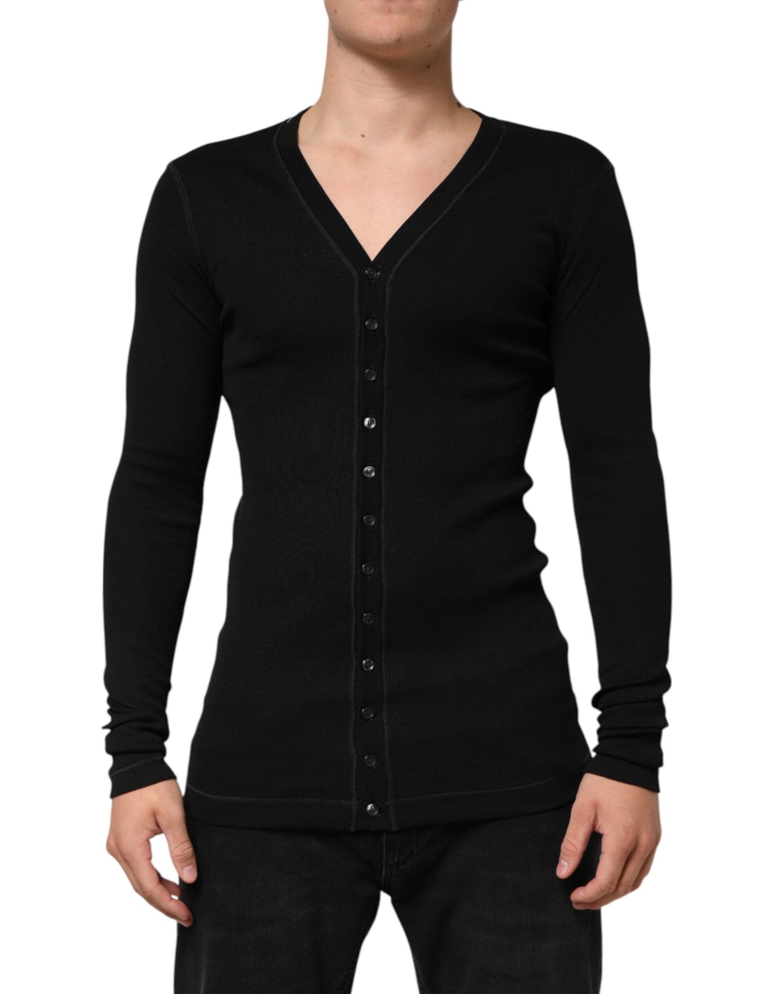 Dolce & Gabbana Black Cotton Button Up Men Cardigan Sweater – M par Dolce & Gabbana | Disponible sur Sandy Store ByNet