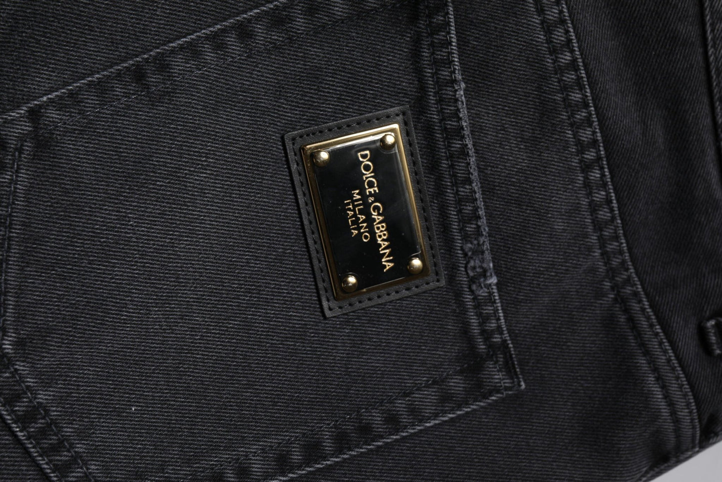 Dolce & Gabbana Black Cotton Cargo Denim Men Bermuda Shorts - Sandy Store ByNet