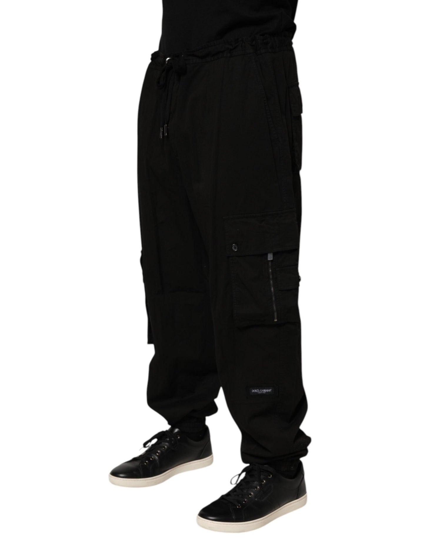 Dolce & Gabbana Black Cotton Cargo Jogger Sweatpants Pants – IT58 | XXL par Dolce & Gabbana | Disponible sur Sandy Store ByNet