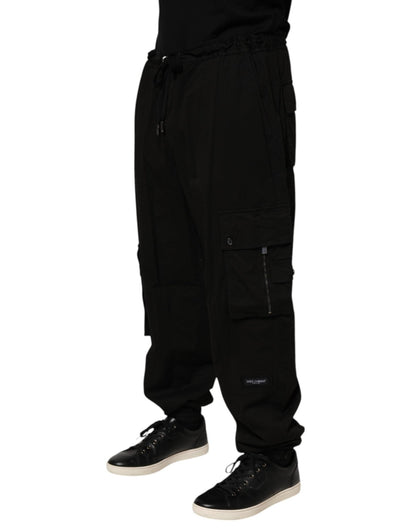 Dolce & Gabbana Black Cotton Cargo Jogger Sweatpants Pants – IT58 | XXL par Dolce & Gabbana | Disponible sur Sandy Store ByNet