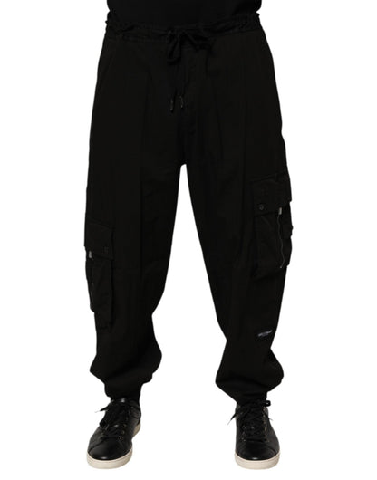 Dolce & Gabbana Black Cotton Cargo Jogger Sweatpants Pants – IT58 | XXL par Dolce & Gabbana | Disponible sur Sandy Store ByNet