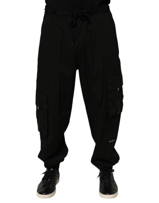 Dolce & Gabbana Black Cotton Cargo Jogger Sweatpants Pants – IT58 | XXL par Dolce & Gabbana | Disponible sur Sandy Store ByNet