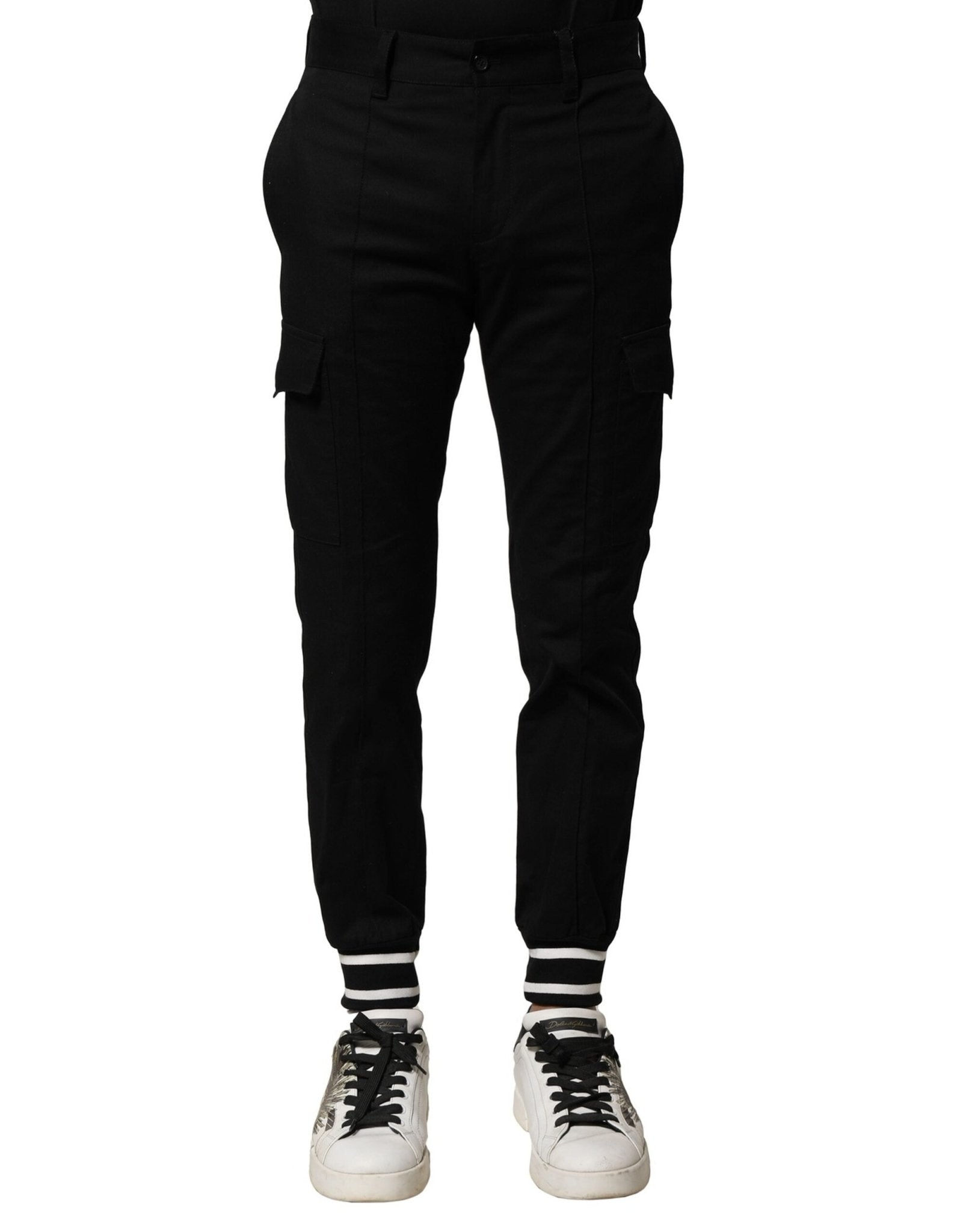 Dolce & Gabbana Black Cotton Cargo Joggers Men Pants – IT44 | XS par Dolce & Gabbana | Disponible sur Sandy Store ByNet