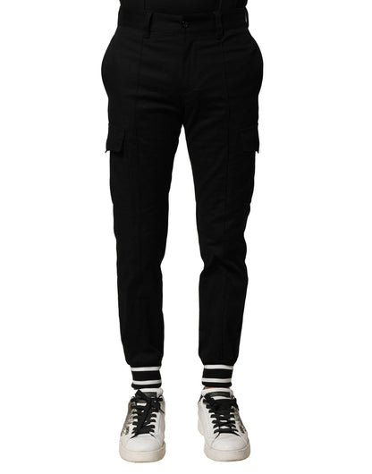Dolce & Gabbana Black Cotton Cargo Joggers Men Pants – IT44 | XS par Dolce & Gabbana | Disponible sur Sandy Store ByNet