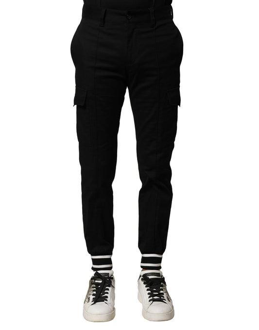 Dolce & Gabbana Black Cotton Cargo Joggers Men Pants – IT44 | XS par Dolce & Gabbana | Disponible sur Sandy Store ByNet