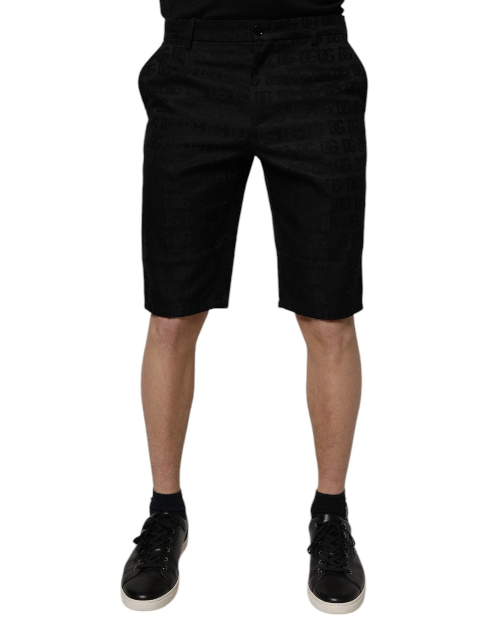 Dolce & Gabbana Black Cotton Casual Mid Waist Chino Shorts - Sandy Store ByNet
