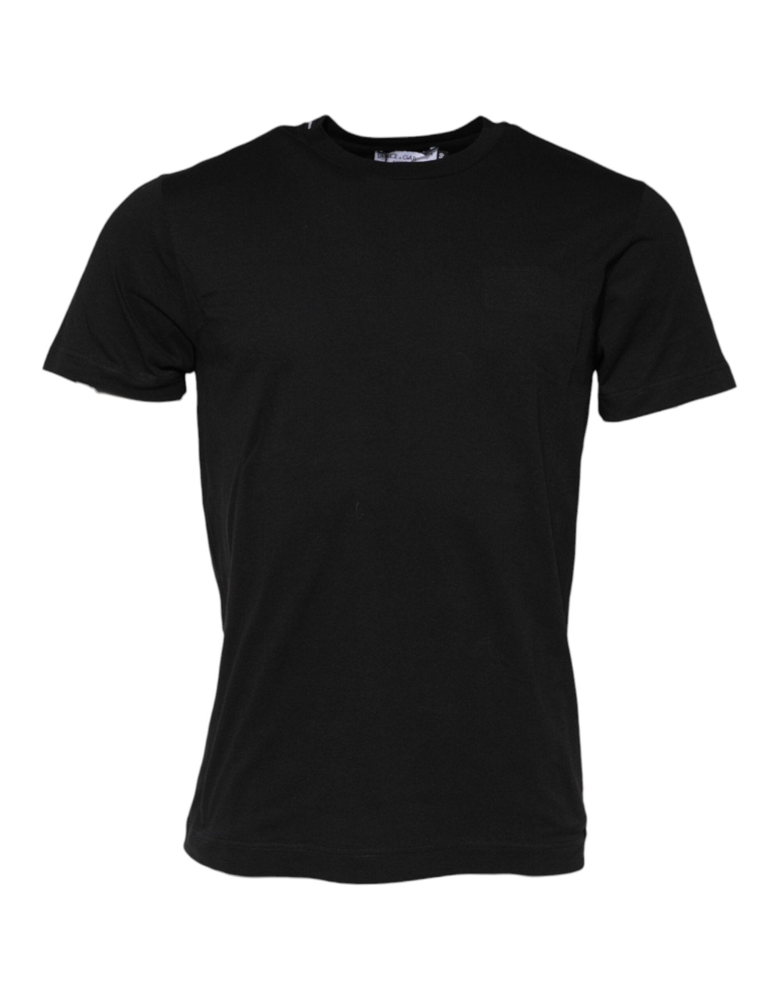Dolce & Gabbana Black Cotton Crew Neck Short Sleeves T-shirt – IT50 | L par Dolce & Gabbana | Disponible sur Sandy Store ByNet