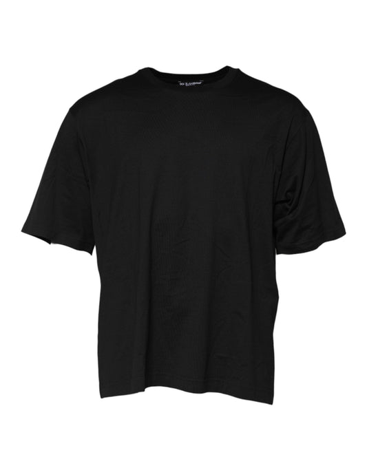 Dolce & Gabbana Black Cotton Crew Neck Short Sleeves T-shirt – IT50 | L par Dolce & Gabbana | Disponible sur Sandy Store ByNet