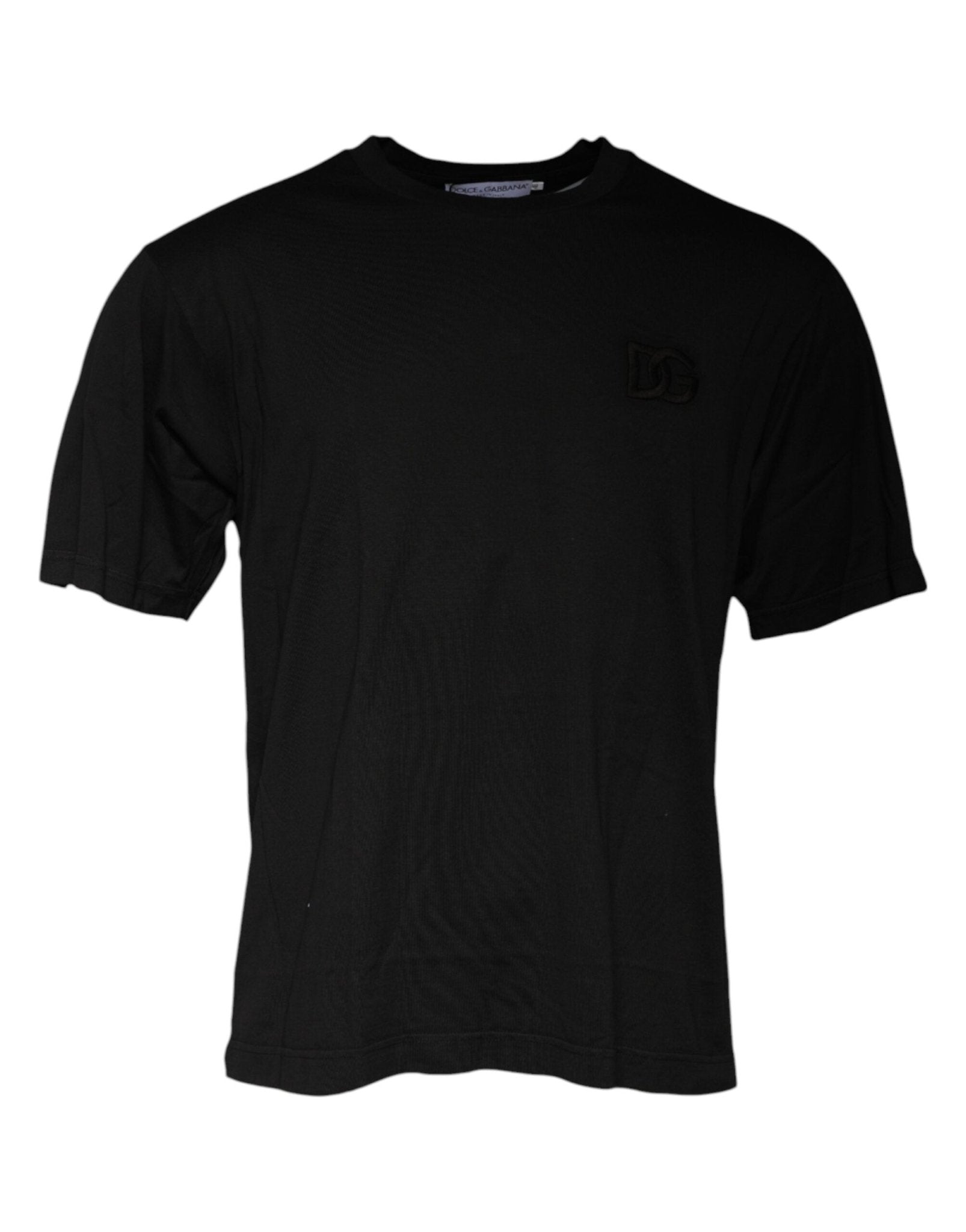Dolce & Gabbana Black Cotton Crew Neck Short Sleeves T-shirt – IT48 | M par Dolce & Gabbana | Disponible sur Sandy Store ByNet
