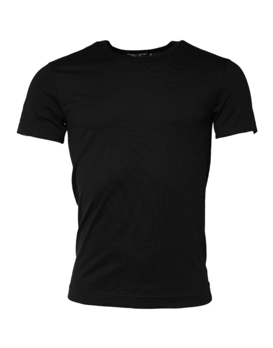 Dolce & Gabbana Black Cotton Crewneck Short Sleeves T-shirt – IT44 | XS par Dolce & Gabbana | Disponible sur Sandy Store ByNet