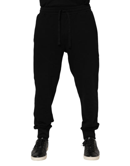 Dolce & Gabbana Black Cotton Crown Jogger Sweatpants Pants – IT58 | XXL par Dolce & Gabbana | Disponible sur Sandy Store ByNet