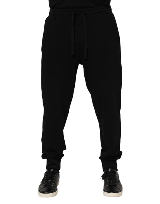 Dolce & Gabbana Black Cotton Crown Jogger Sweatpants Pants – IT58 | XXL par Dolce & Gabbana | Disponible sur Sandy Store ByNet