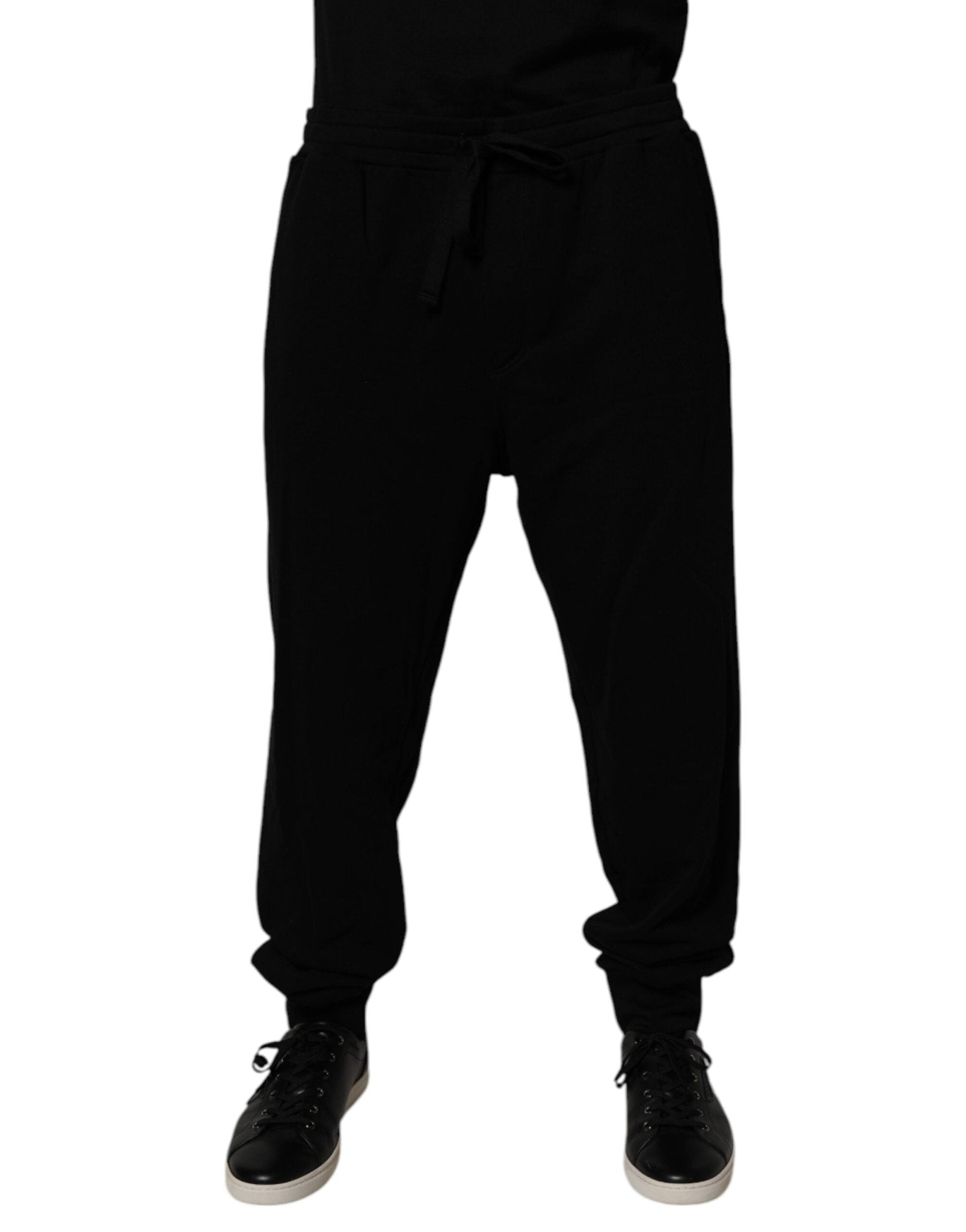 Dolce & Gabbana Black Cotton Crown Logo Jogger Pants – IT58 | 3XL par Dolce & Gabbana | Disponible sur Sandy Store ByNet