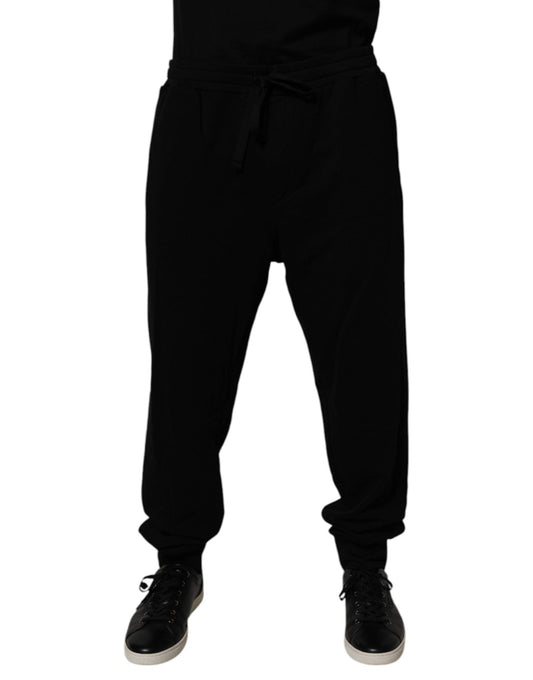Dolce & Gabbana Black Cotton Crown Logo Jogger Pants – IT58 | 3XL par Dolce & Gabbana | Disponible sur Sandy Store ByNet