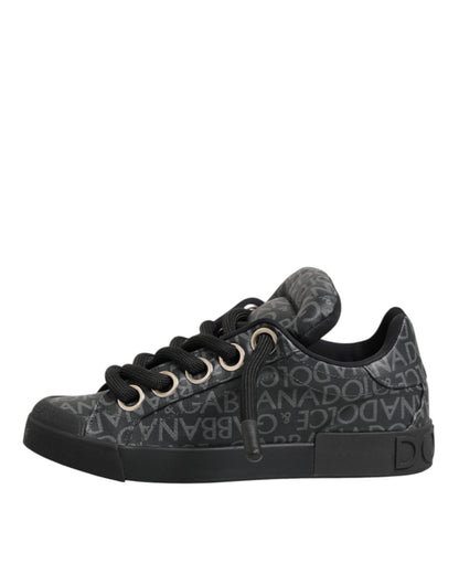 Dolce & Gabbana Black Cotton Denim Logo Low Top Sneakers Shoes – EU44/US11 par Dolce & Gabbana | Disponible sur Sandy Store ByNet