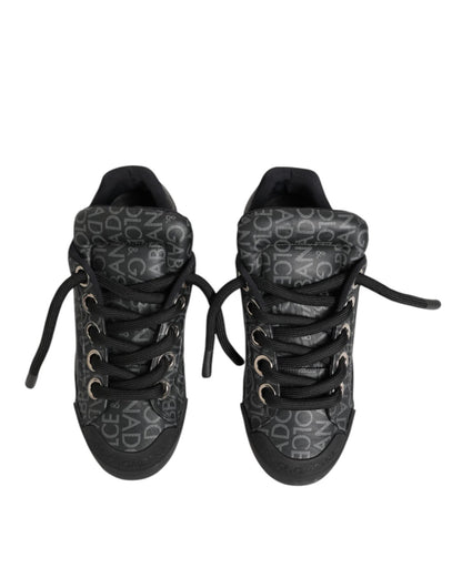 Dolce & Gabbana Black Cotton Denim Logo Low Top Sneakers Shoes – EU44/US11 par Dolce & Gabbana | Disponible sur Sandy Store ByNet