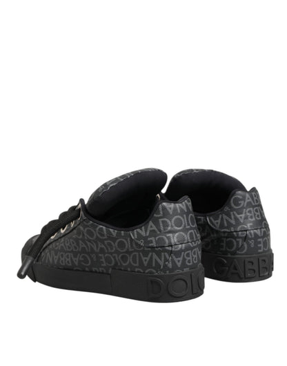 Dolce & Gabbana Black Cotton Denim Logo Low Top Sneakers Shoes – EU44/US11 par Dolce & Gabbana | Disponible sur Sandy Store ByNet