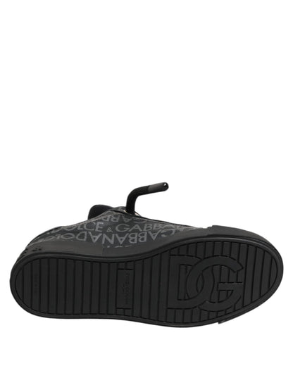 Dolce & Gabbana Black Cotton Denim Logo Low Top Sneakers Shoes – EU44/US11 par Dolce & Gabbana | Disponible sur Sandy Store ByNet
