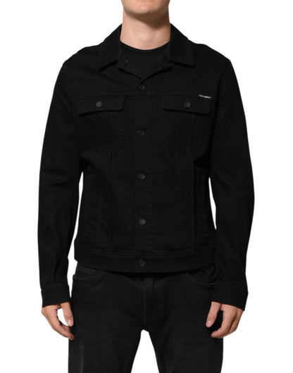Dolce & Gabbana Black Cotton Denim Stretch Giubbotto Jacket – IT48 | M par Dolce & Gabbana | Disponible sur Sandy Store ByNet