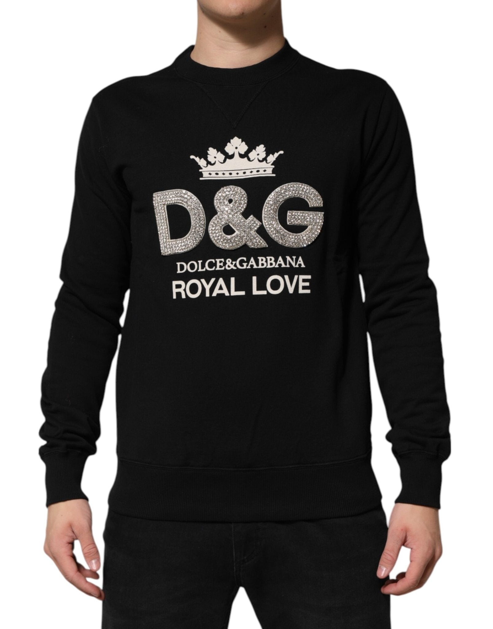 Dolce & Gabbana Black Cotton DG Crystal Embellished Sweater – IT46 | S par Dolce & Gabbana | Disponible sur Sandy Store ByNet