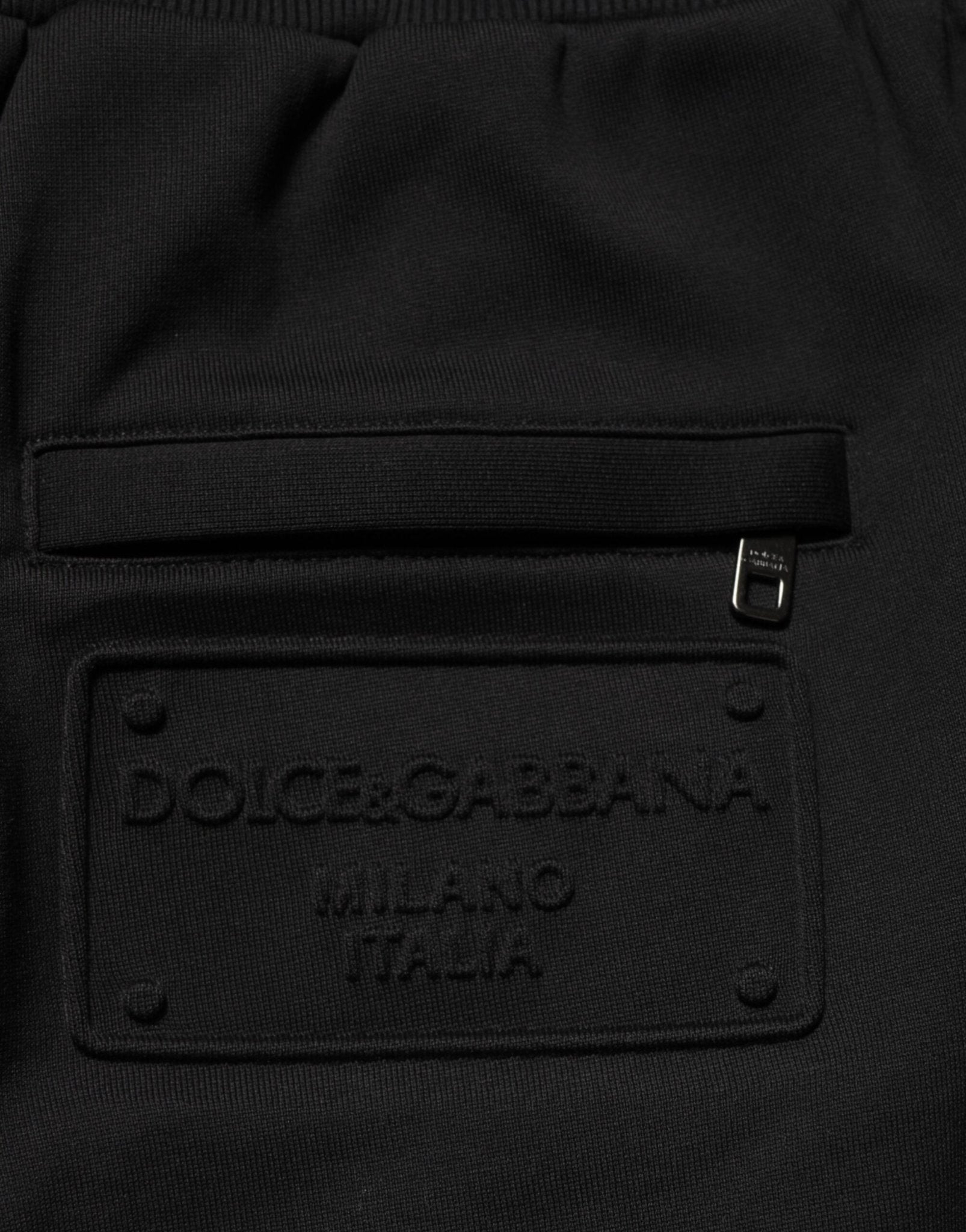 Dolce & Gabbana Black Cotton Drawstring Logo Sweatpants Pants – IT54 | XL par Dolce & Gabbana | Disponible sur Sandy Store ByNet