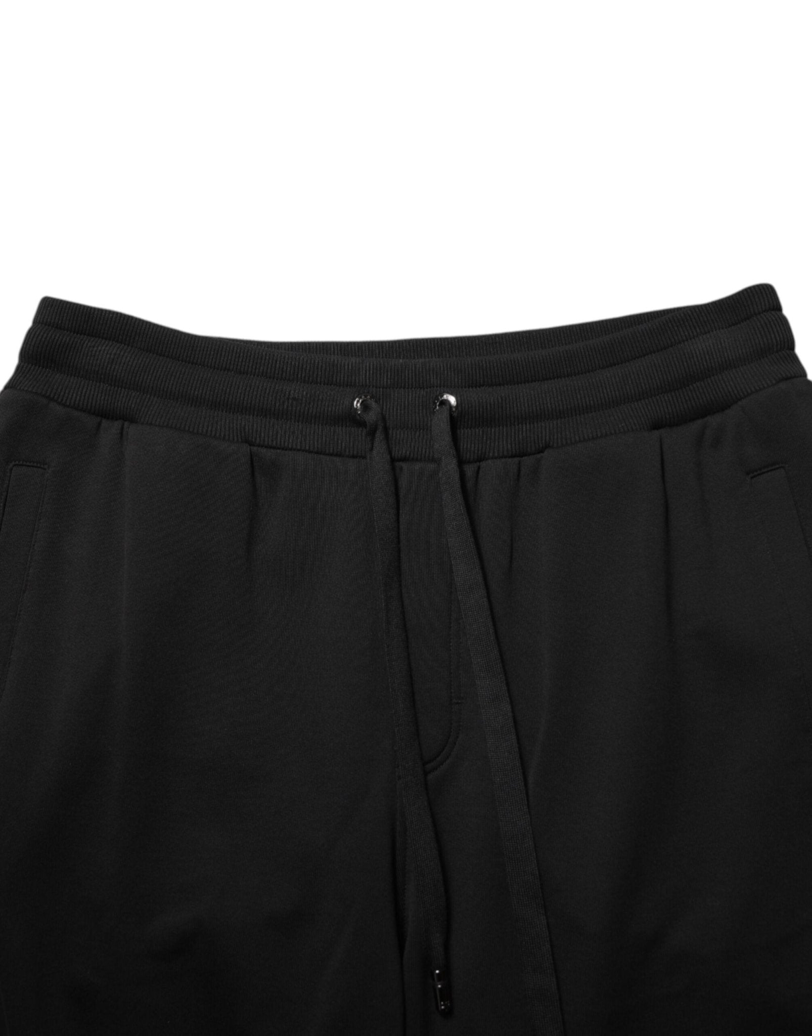 Dolce & Gabbana Black Cotton Drawstring Logo Sweatpants Pants – IT54 | XL par Dolce & Gabbana | Disponible sur Sandy Store ByNet