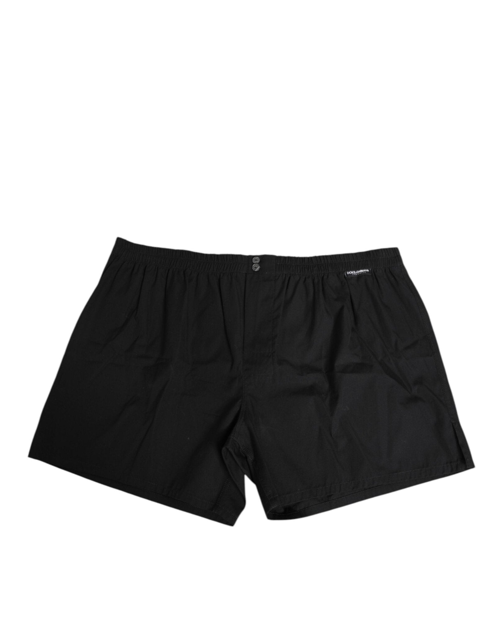 Dolce & Gabbana Black Cotton Elastic Waistband Button Swimwear – IT48 | M par Dolce & Gabbana | Disponible sur Sandy Store ByNet
