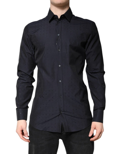 Dolce & Gabbana Black Cotton GOLD Men Dress Formal Shirt – IT40 | M par Dolce & Gabbana | Disponible sur Sandy Store ByNet