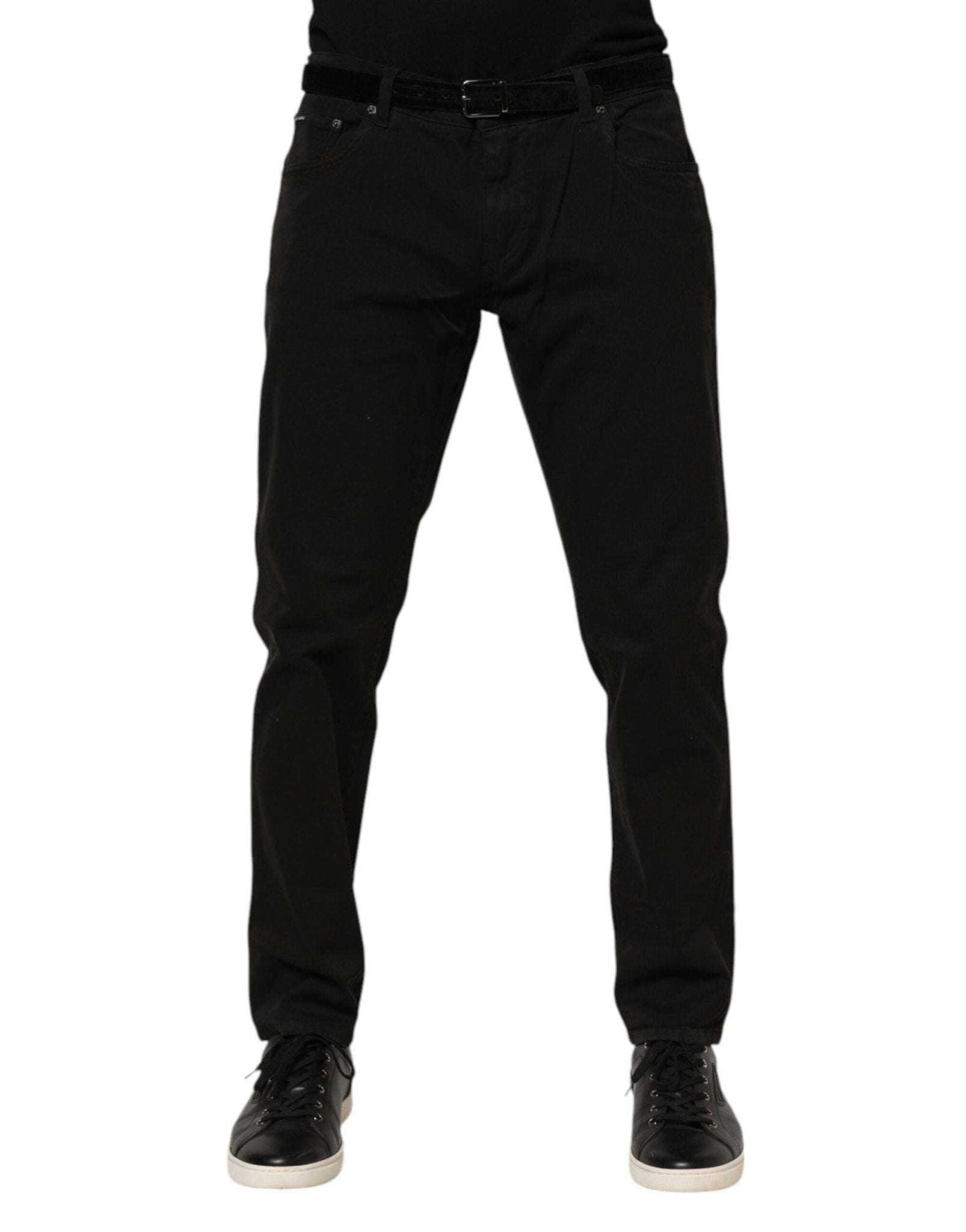 Dolce & Gabbana Black Cotton GOLD Skinny Denim Jeans – IT54 | XL par Dolce & Gabbana | Disponible sur Sandy Store ByNet