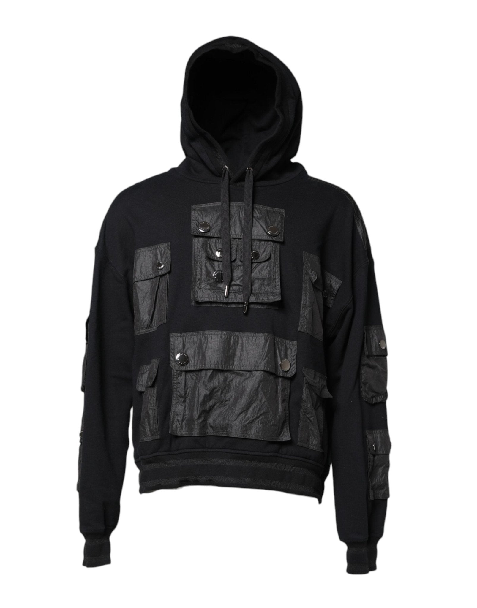Dolce & Gabbana Black Cotton Hooded Sweatshirt Sweater – IT52 | XL par Dolce & Gabbana | Disponible sur Sandy Store ByNet